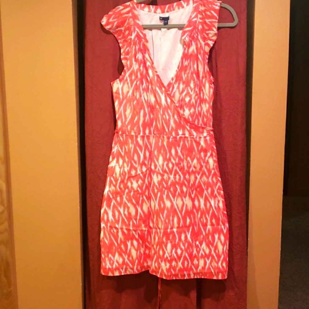 Gap Wrap Dress Dark Coral Large